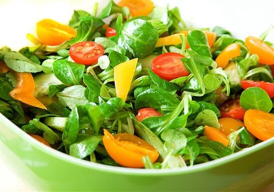 Vegetable salad to lose 7 kg per week